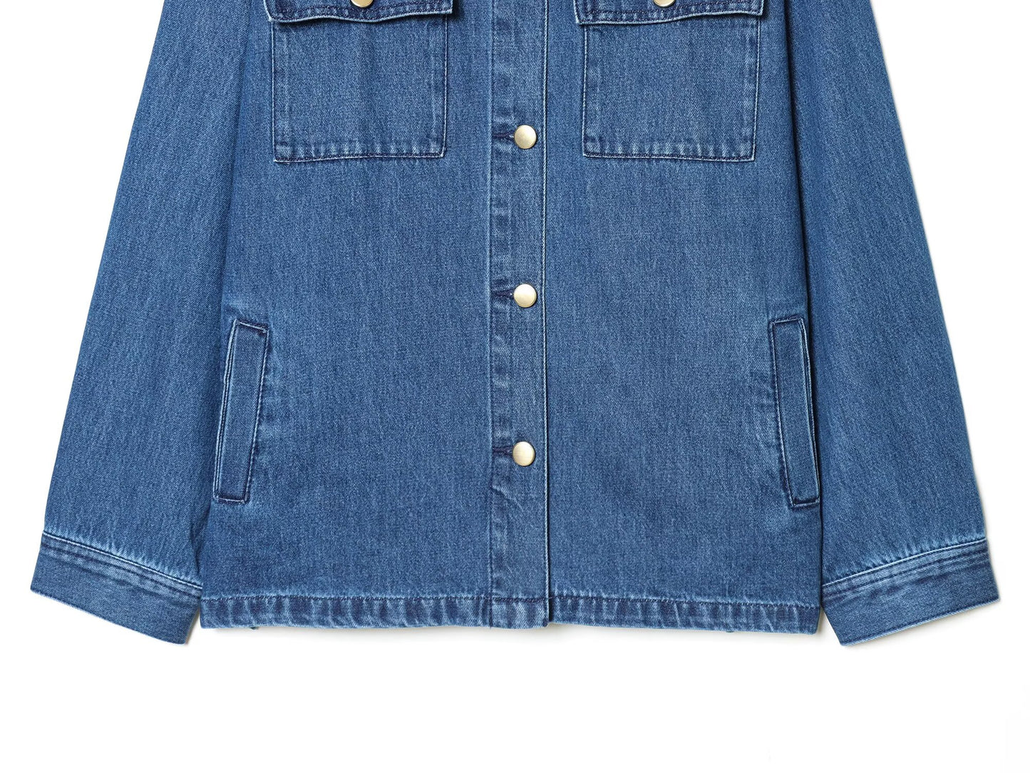 Women's corduroy collar loose denim shirt Coat