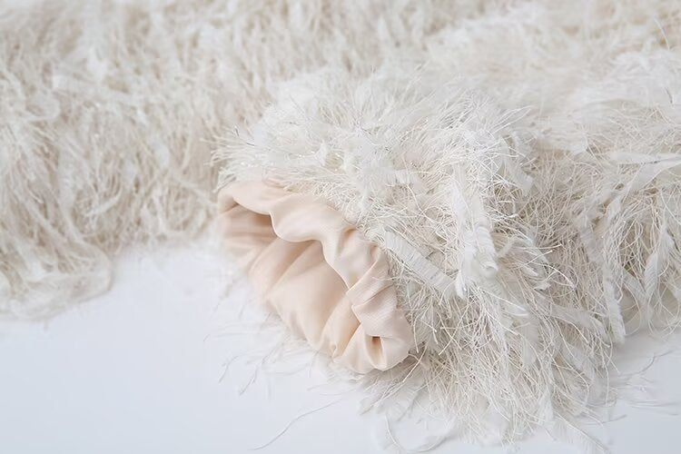 Women's metal Edge decorative short O Neck Coat