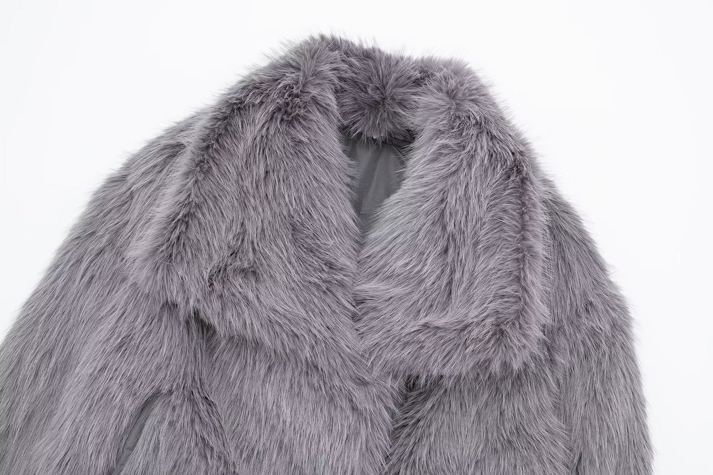 Women's Winter New Artificial Fur Effect Warm Lapel Coat