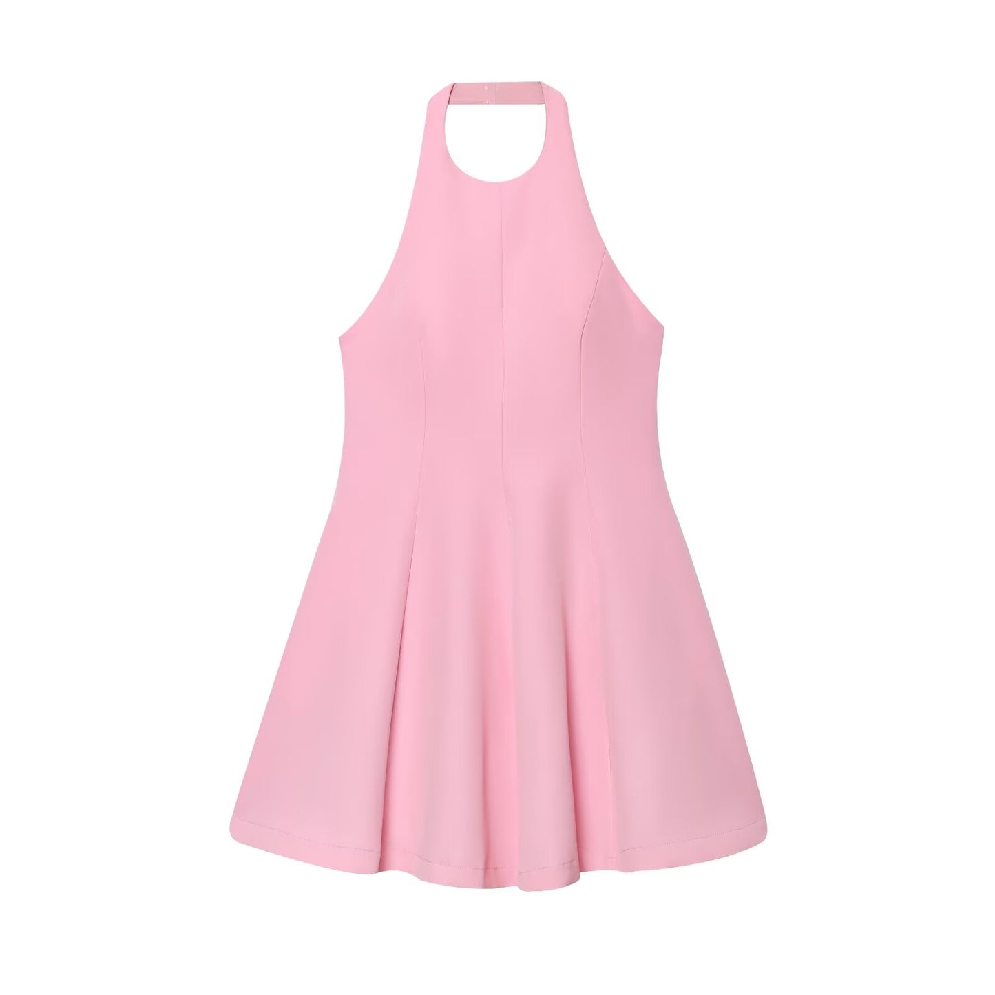 Women's Summer Fashion Wave style Hanging Neck Mini Dress