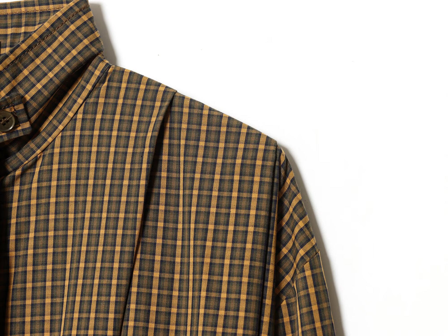 Women's bow decoration casual checkered shirt