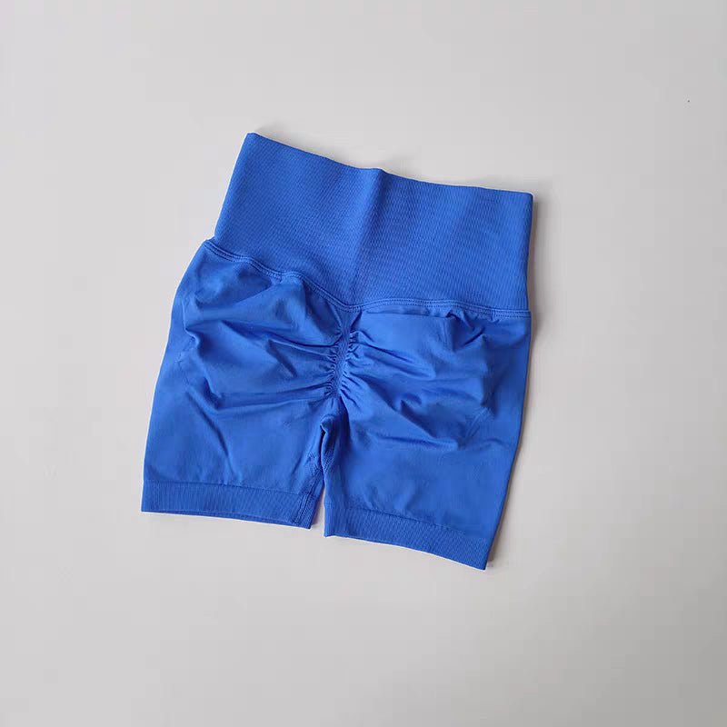 Women's new casual high waist hip running training quick-drying running training shorts.