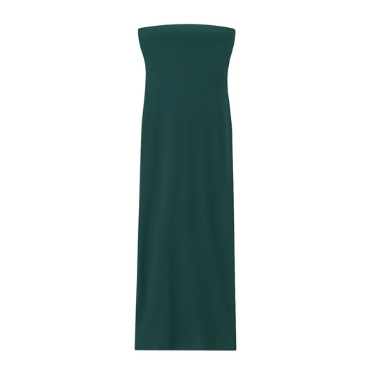Women's new fashion sleeveless tight backless strapless MIDI dress