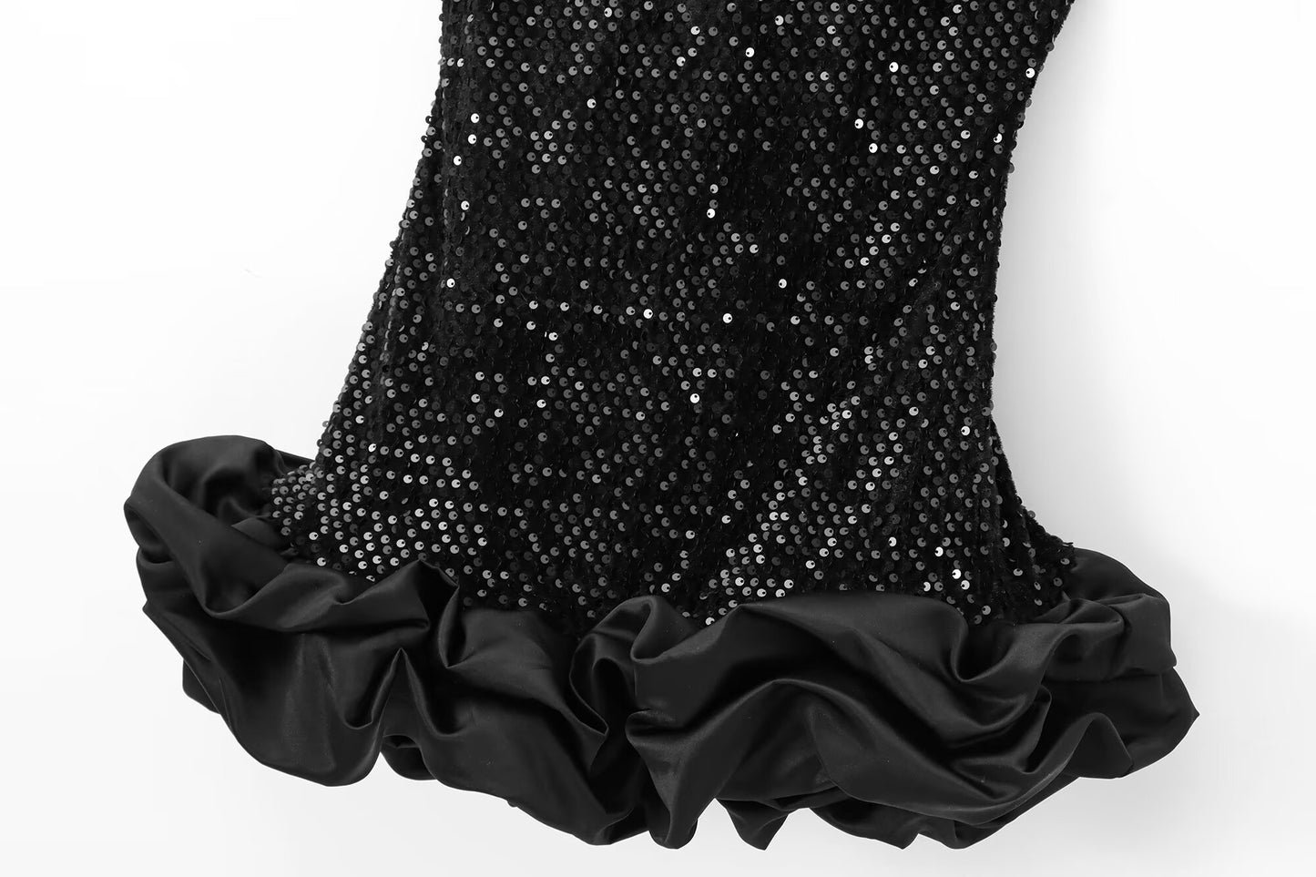 Women's sequined decorative sleeveless backless floral bud dress