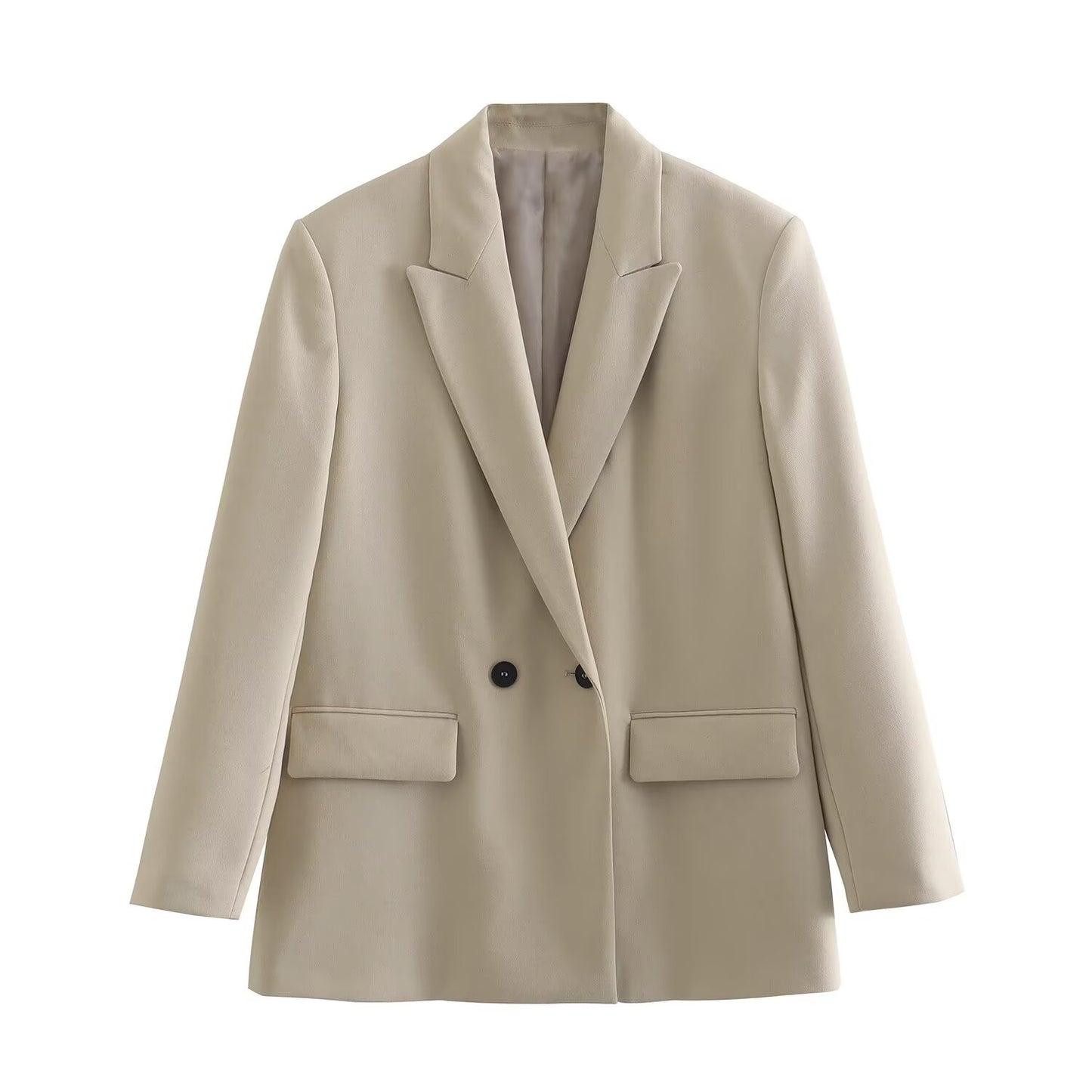 Women's new fashion loose double breasted lapel suit jacket