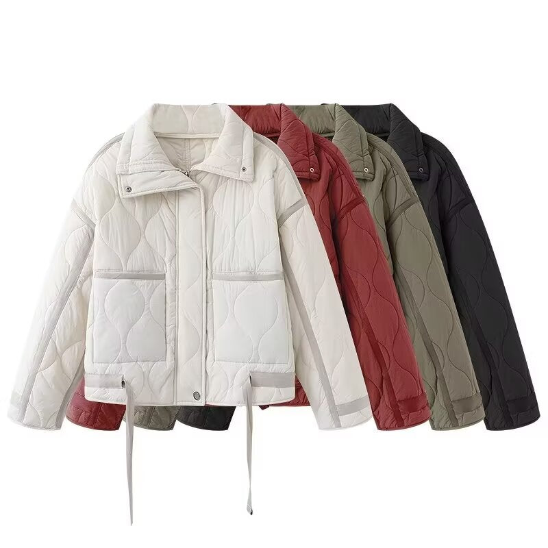 Women's winter loose lace up cotton jacket Coat