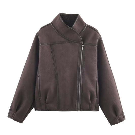 Women's stand collar double-sided jacket Coat