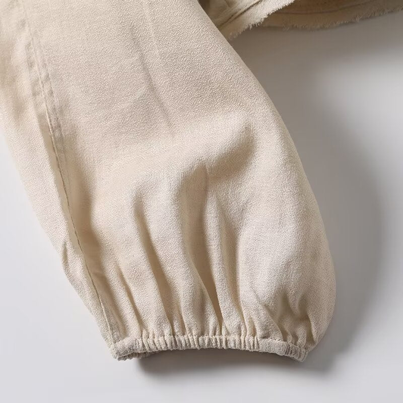 Women's new fashion casual short linen blended flight jacket Coat