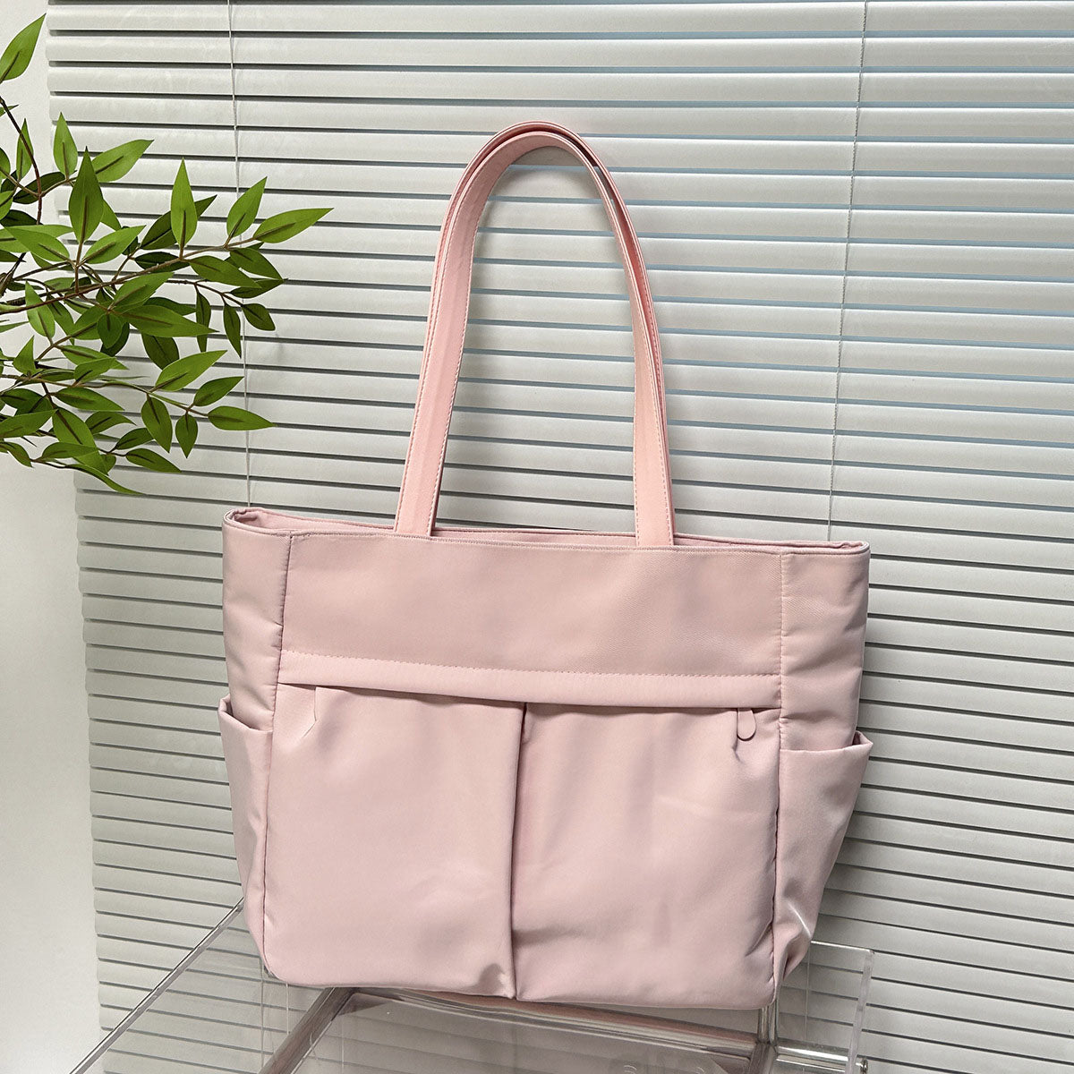 2026 women's new canvas shoulder bag retro texture solid color handbag