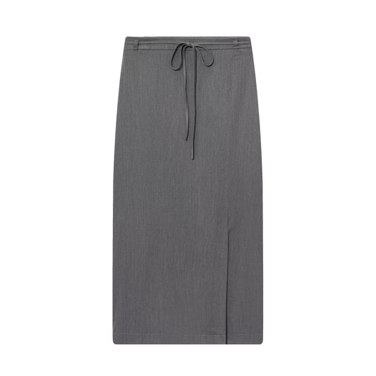 Women's New Fashion With Belt Casual Split Straight Midi Skirt