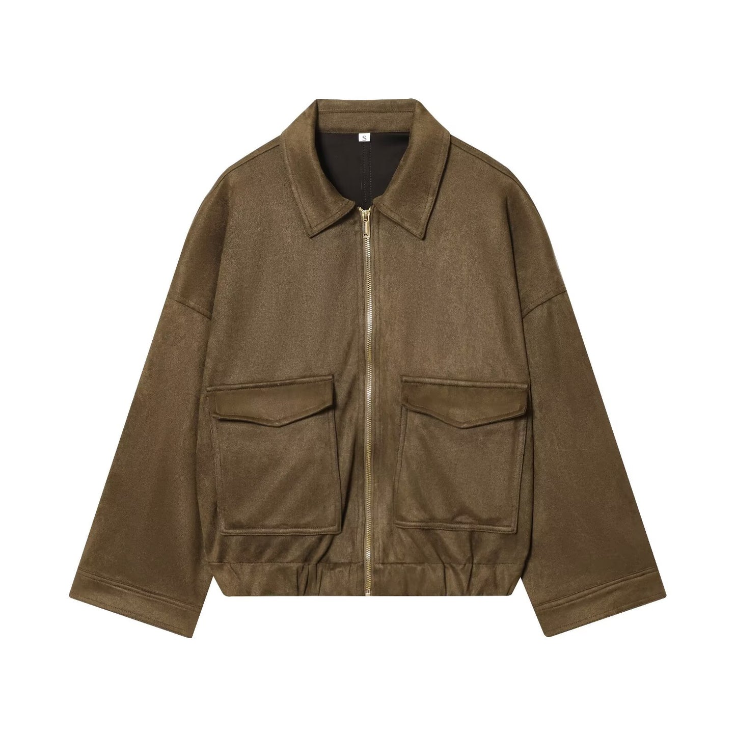 Women's new fashion suede texture effect lapel jacket Coat