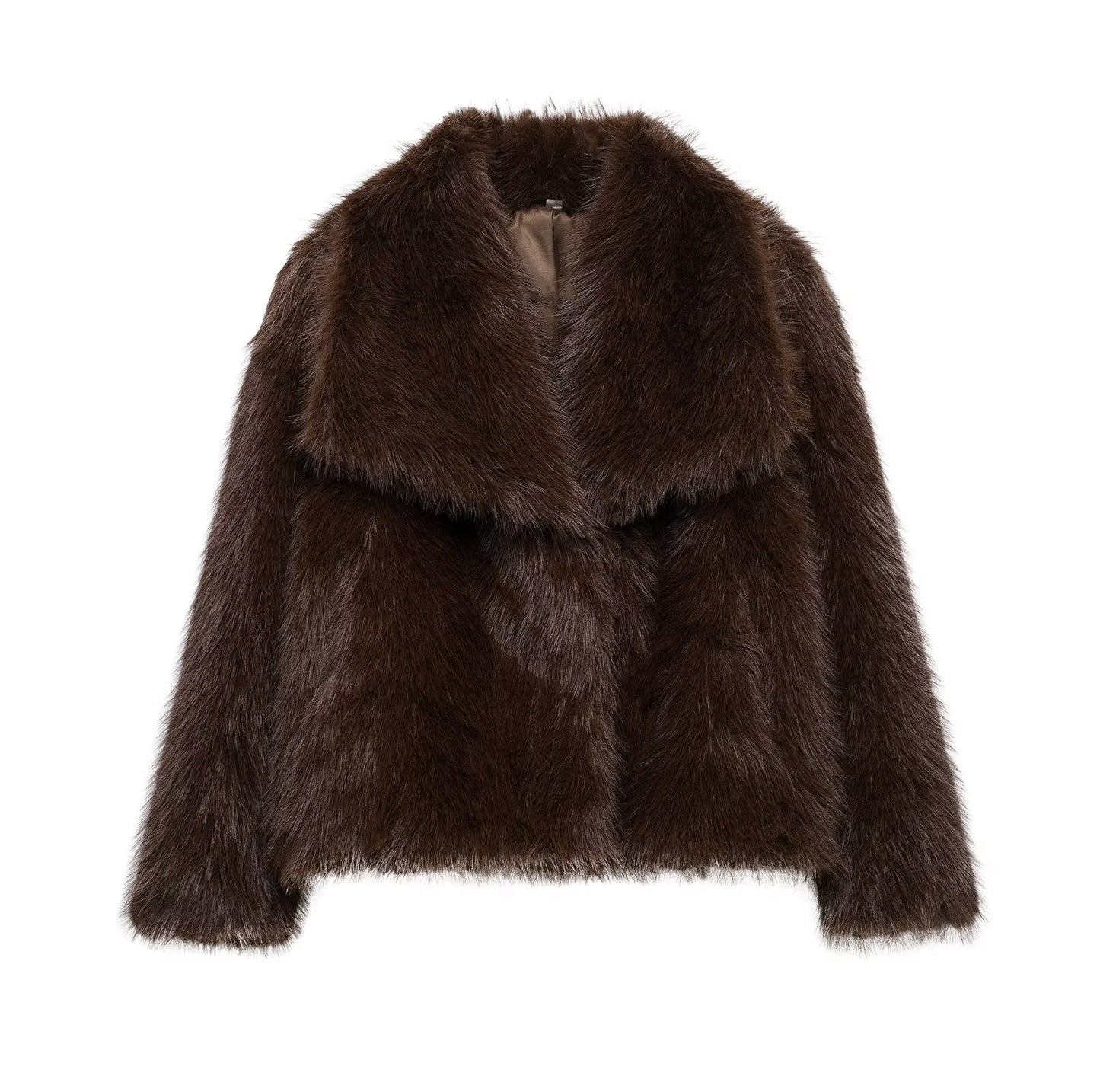 Women's Winter New Artificial Fur Effect Warm Lapel Coat