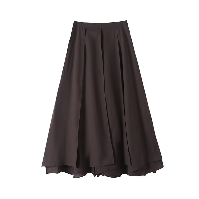 Women's new fashion irregular design casual draped MIDI skirt