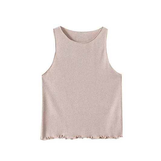 Women's 2025 Fashion O-Neck I-shaped Vest style Sleeveless Knitted T-shirt