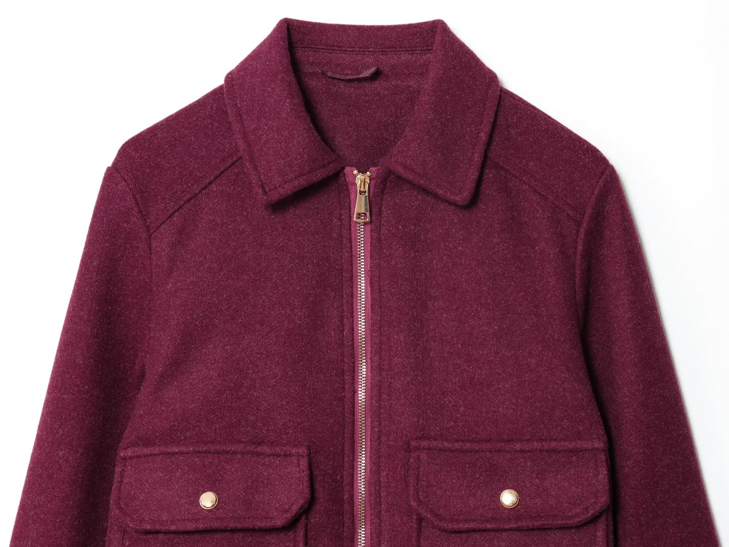 Women's soft textured lapel woolen jacket Coat