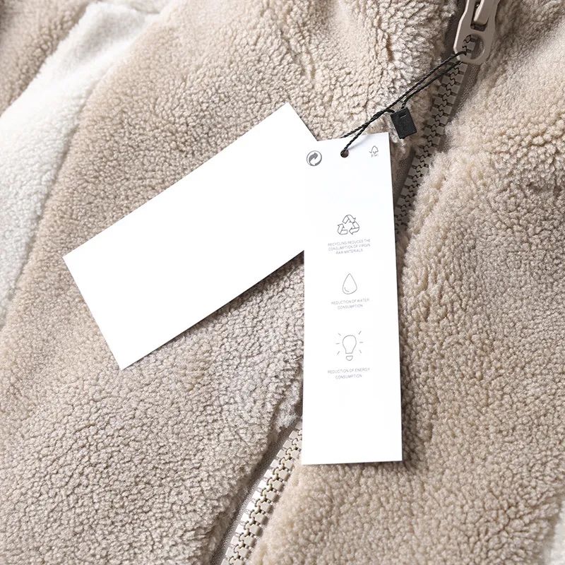 Men's New Fashion Casual Joker Loose Fleece Collar Zipper Jacket Jacket Lamb Wool Jacket Warm Sweater Zipper Collar Jacket