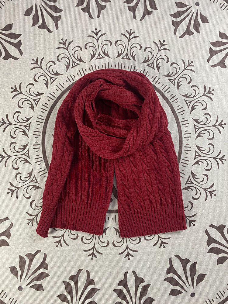 New Joker Cold Scarf Twist Embroidery Knitted Wool Scarf