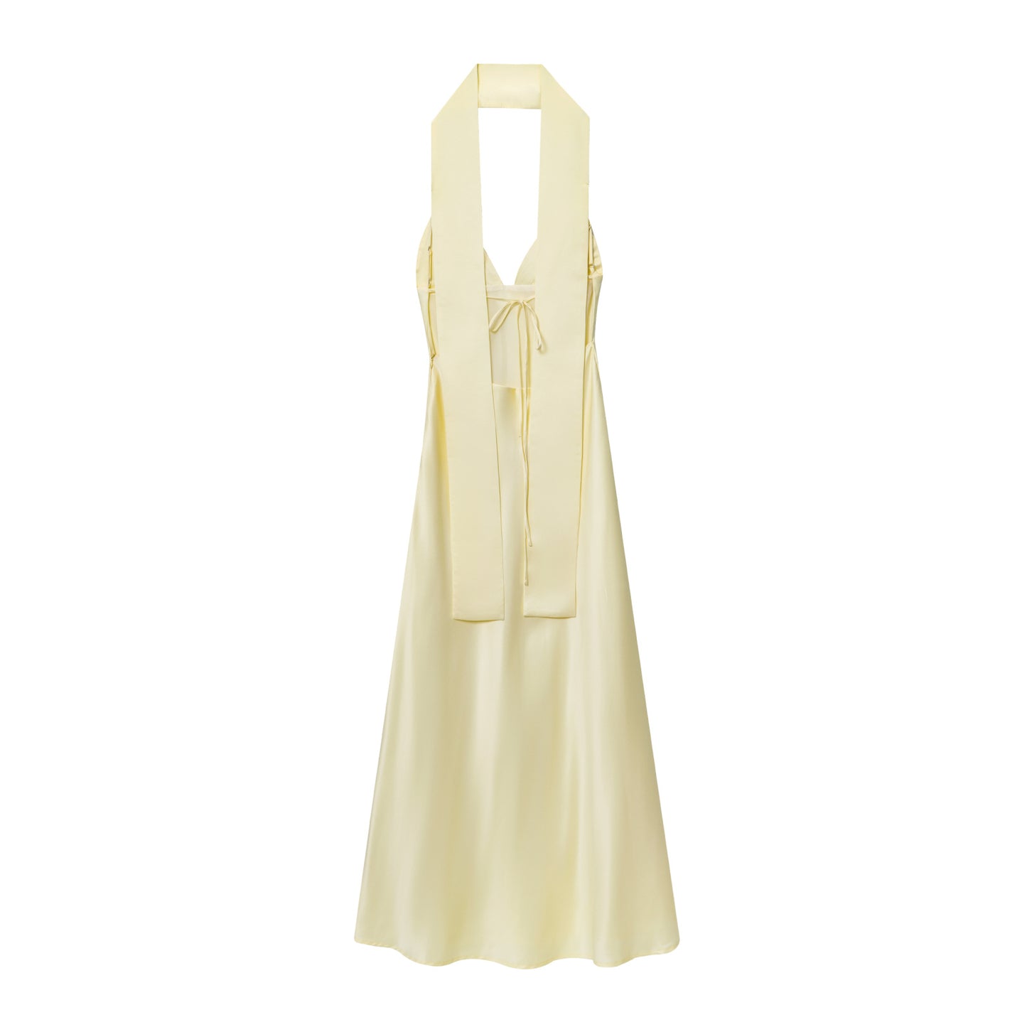 Women's New Fashion Thin Scarf Decorative Satin suspender Midi Dress