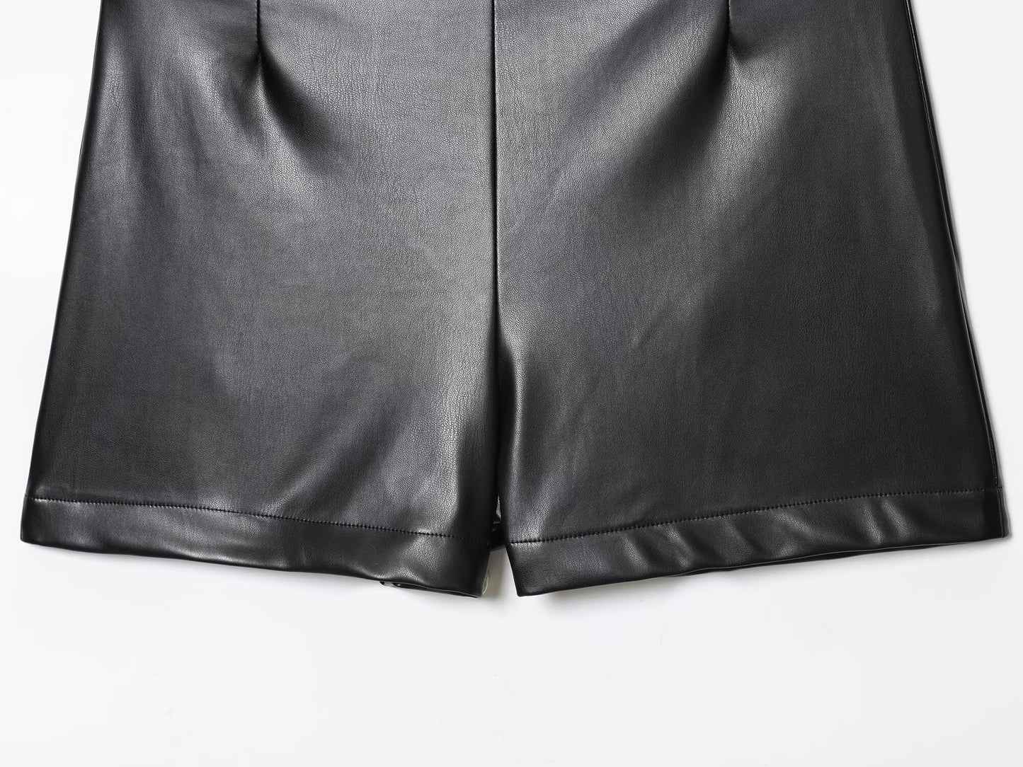 Women's casual faux leather high waisted shorts