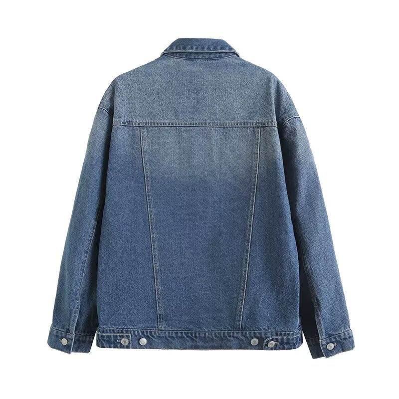 Women's casual versatile Lapel cotton denim Coat