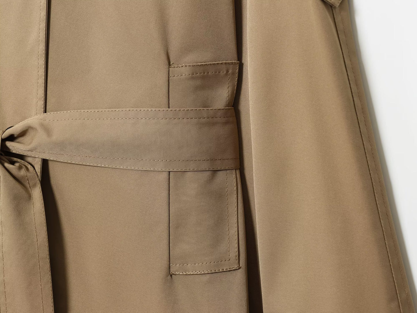 Women's New Fashion With Belt Short Double breasted Windbreaker Coat