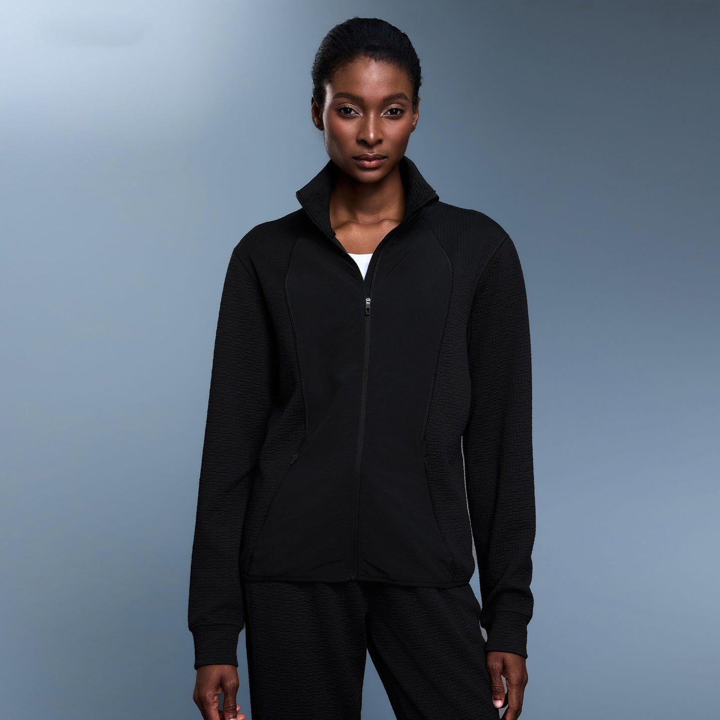 Women's new stitching collar sports coat