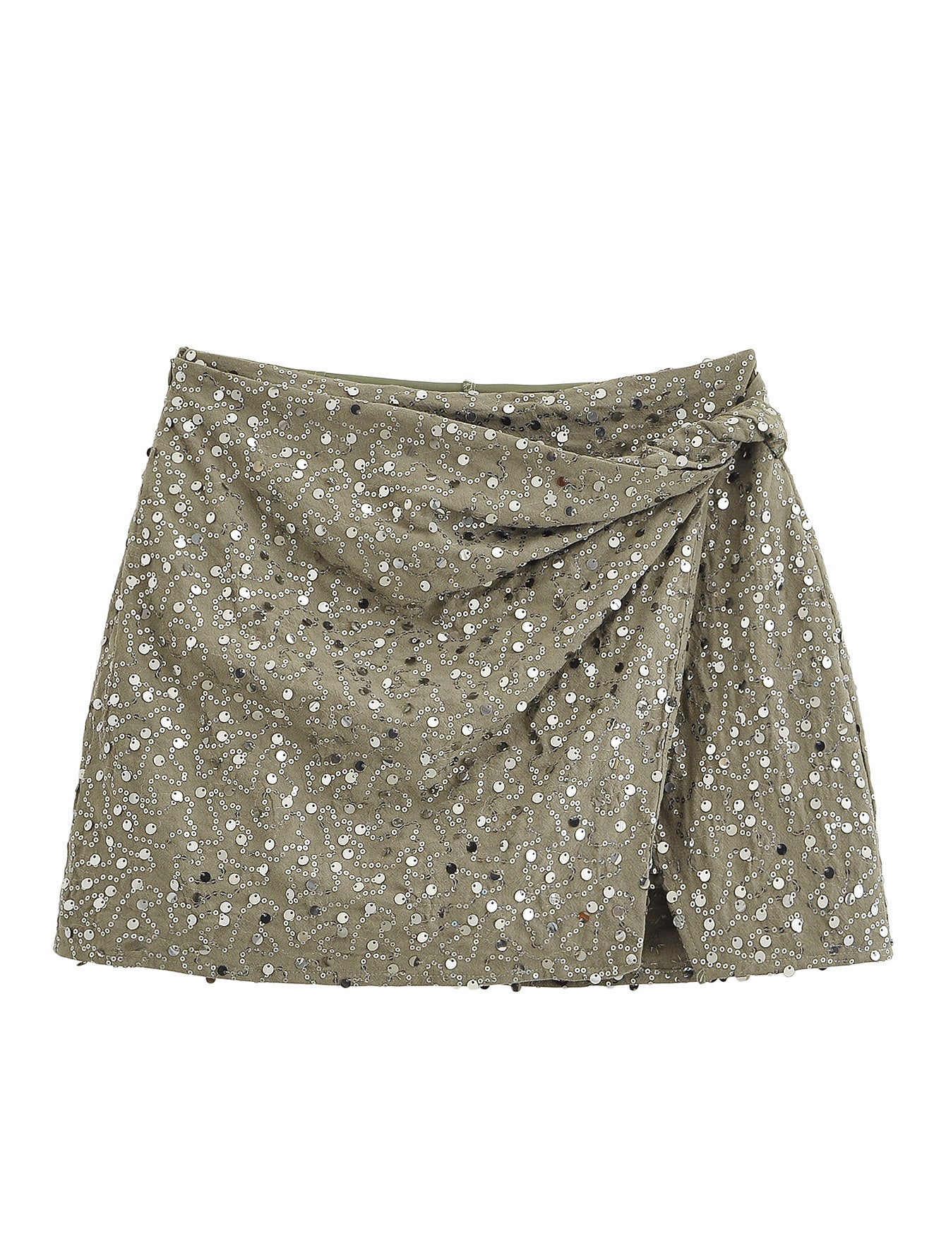 Women's new fashion bead decoration slim pleated Shorts Skirts