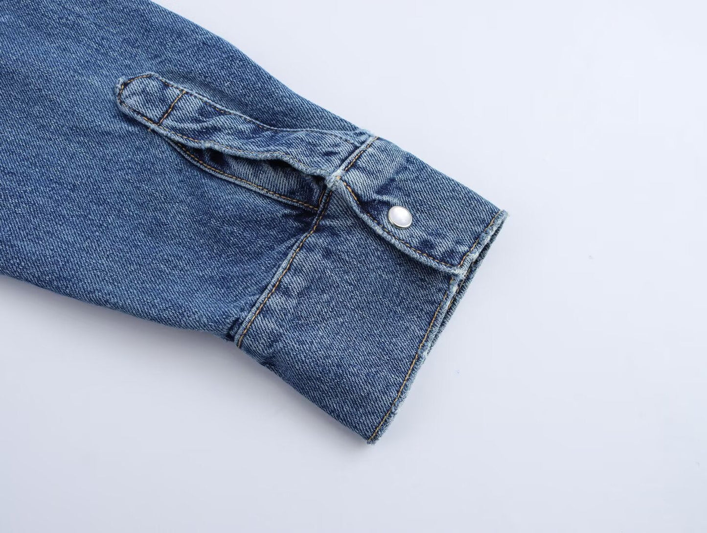 Women's new chic Fashion casual slim fit single breasted wide swing denim mini dress retro long sleeved women's dress Mujer