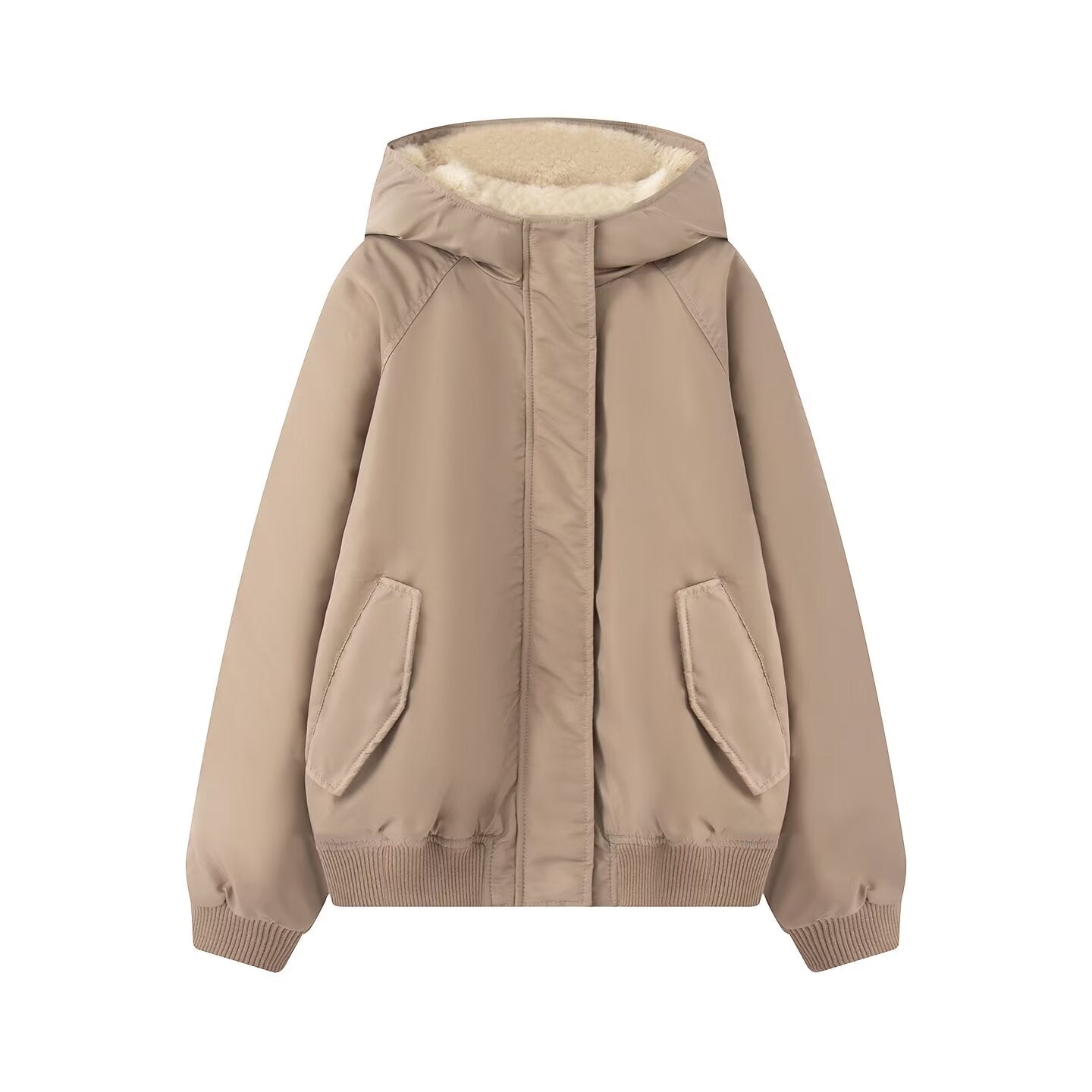 Women's warm fleece hooded pilot jacket Coat