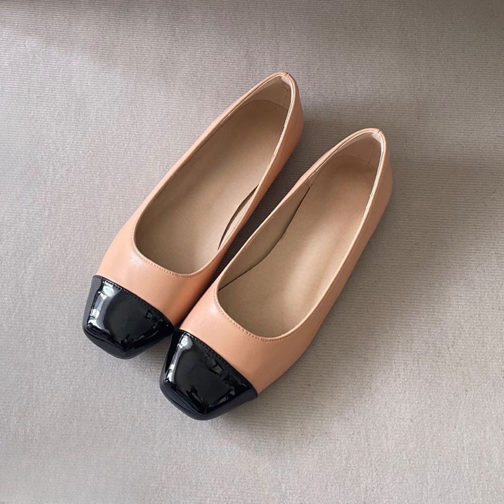 Women's new one-pedal flat shoes have a shoe box