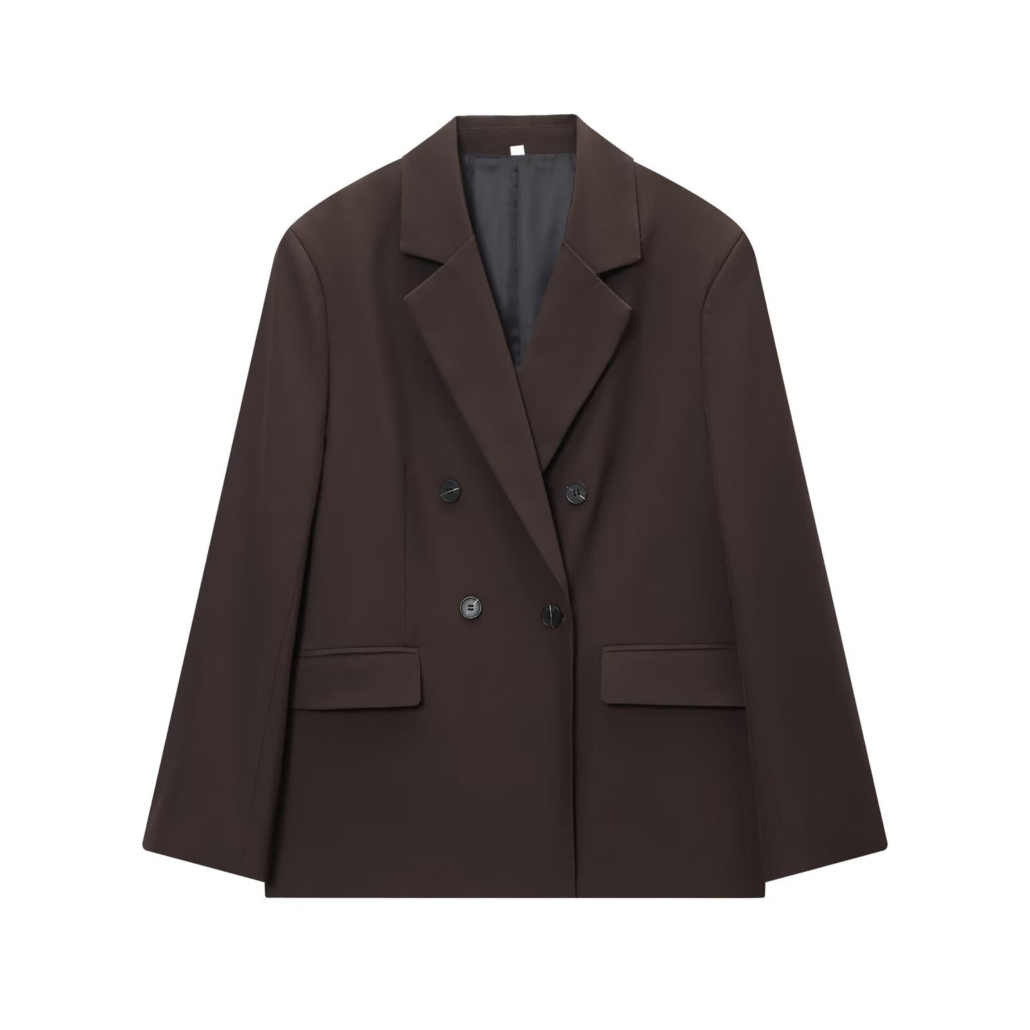 suit Women's 2 pieces loose double breasted Blazer Coat +culottes