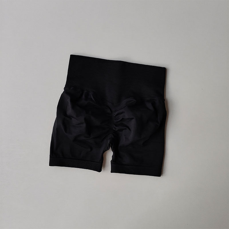 Women's new casual high waist hip running training quick-drying running training shorts.