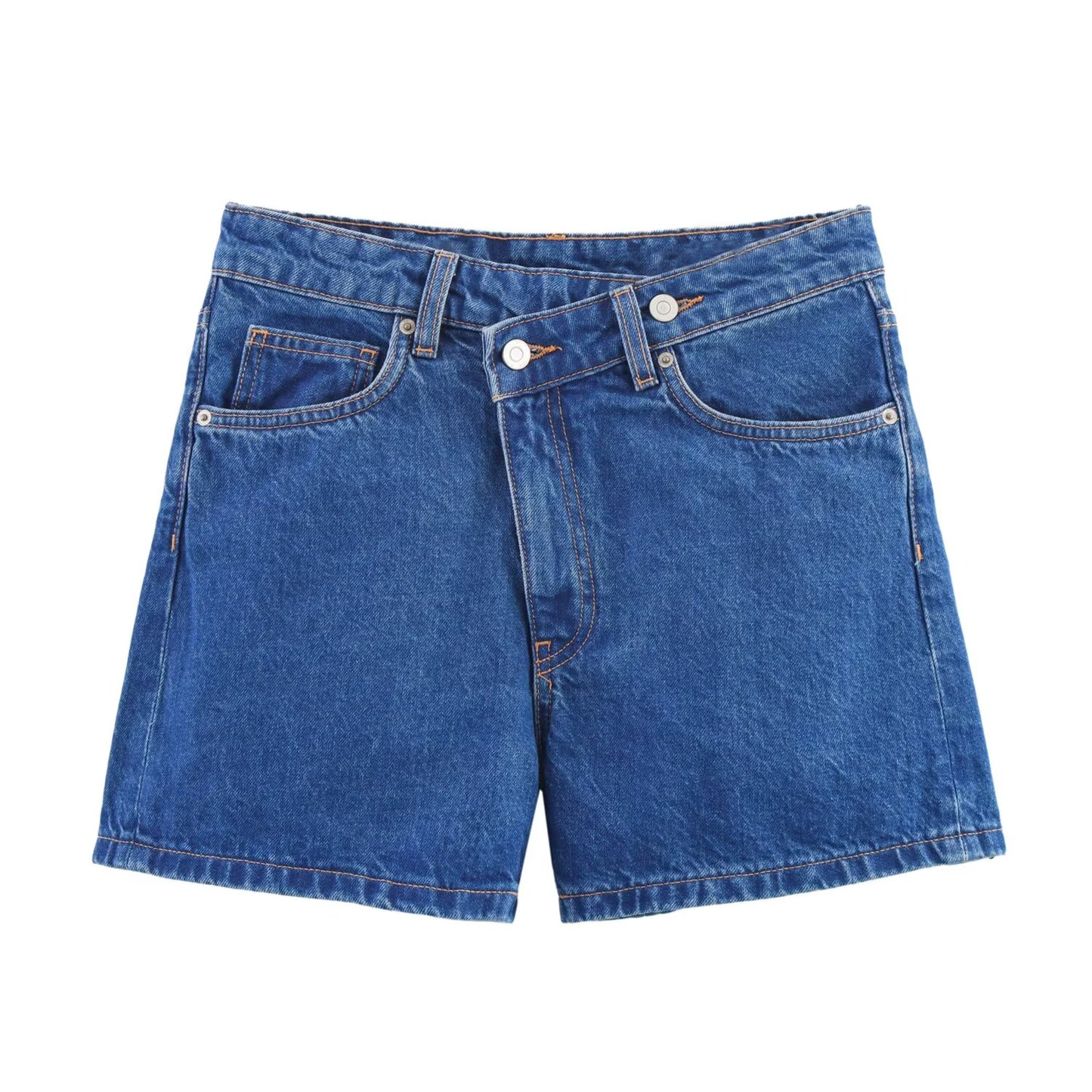 Women's new fashion cross waist design casual denim shorts