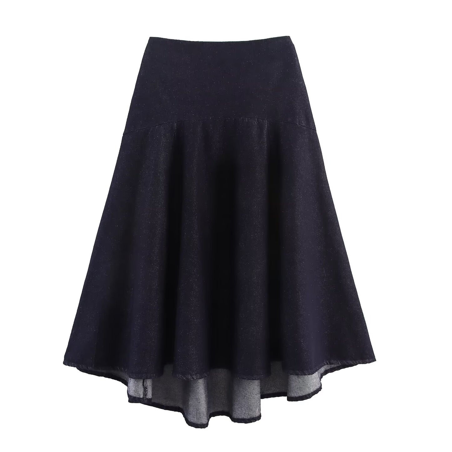 Women's new fashion bow decoration short sleeved denim shirt+Skirts suit