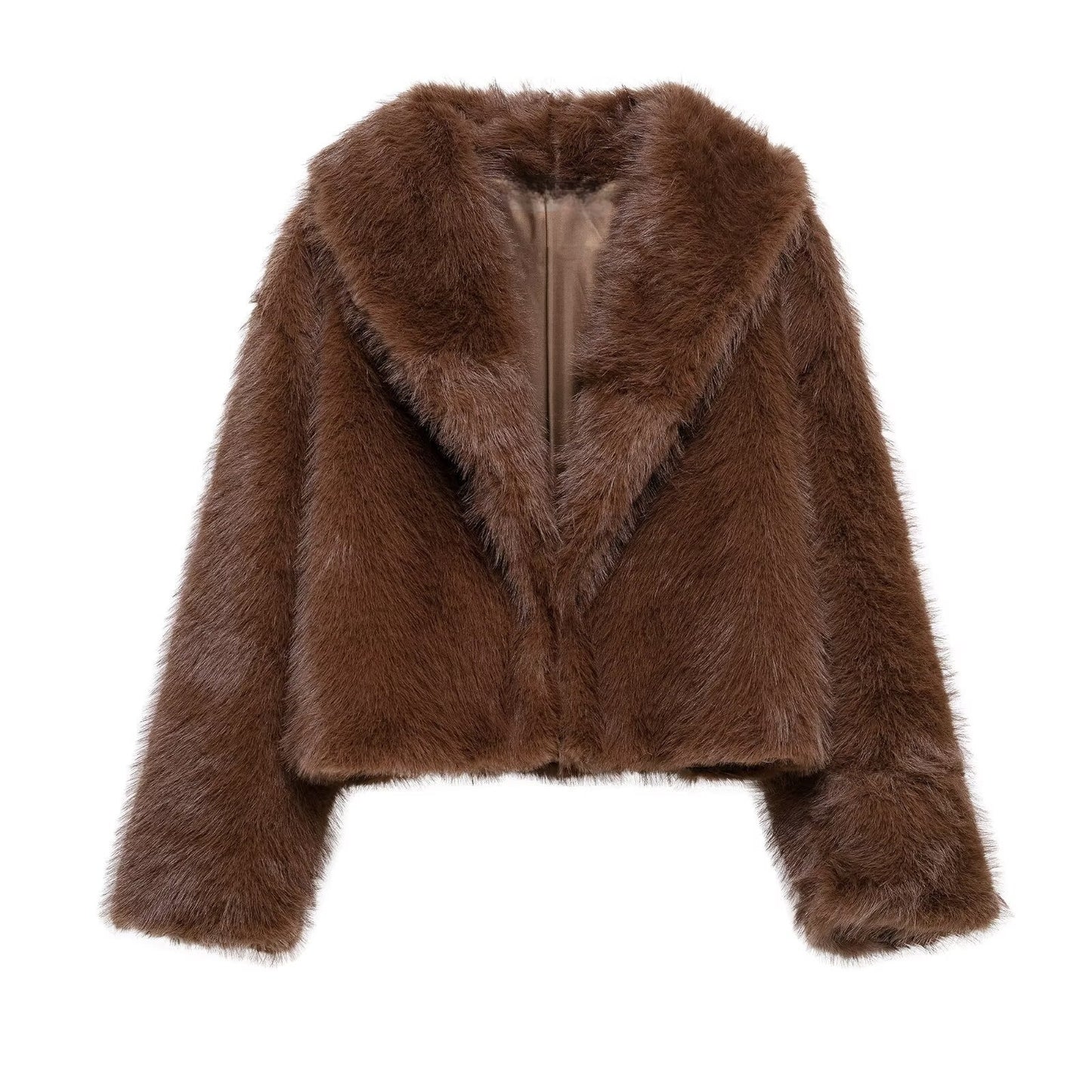 Women's fashion short imitation fur coat