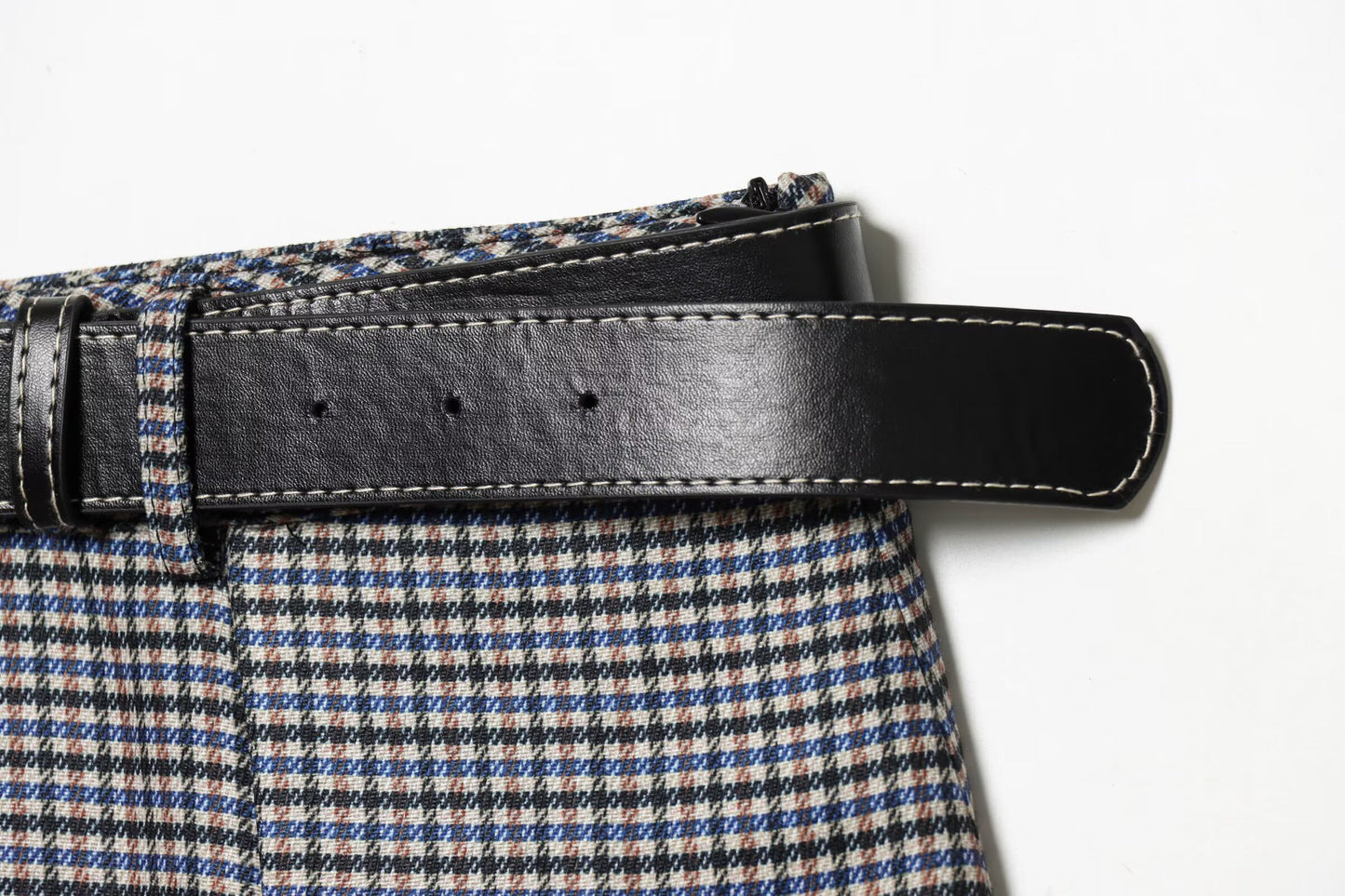 Women's With Belt Casual Plaid Midi Skirt