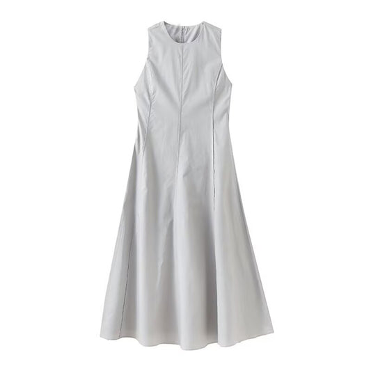 Women's 2025 chic Fashion Wide Swing Sleeveless Midi Dress