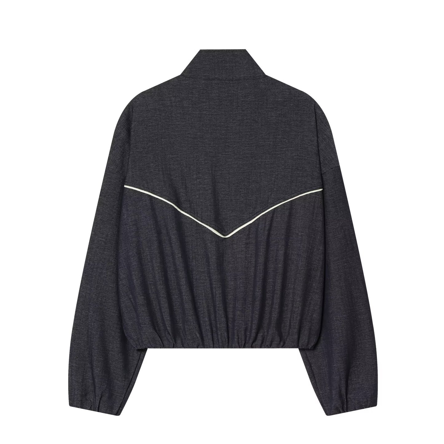 suit Women's 2 pieces short stand collar denim Coat +Jeans