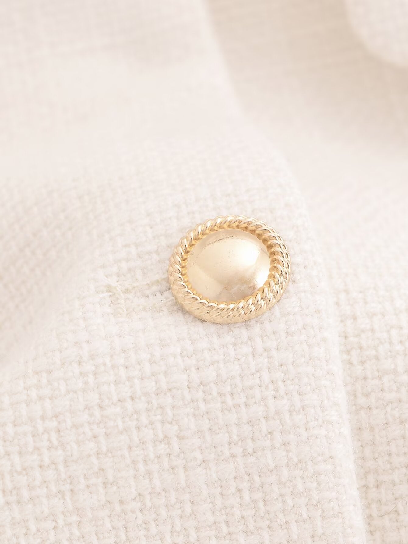 Women's New Short Coarse textile O Neck Coat