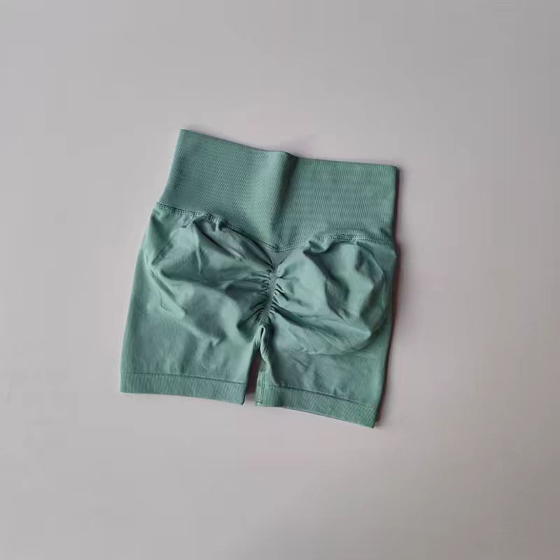 Women's new casual high waist hip running training quick-drying running training shorts.