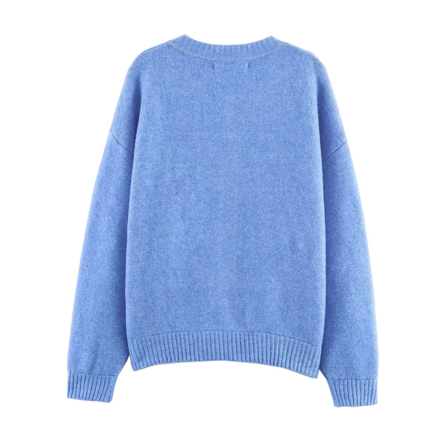 Women's soft textured O Neck knitted Coat