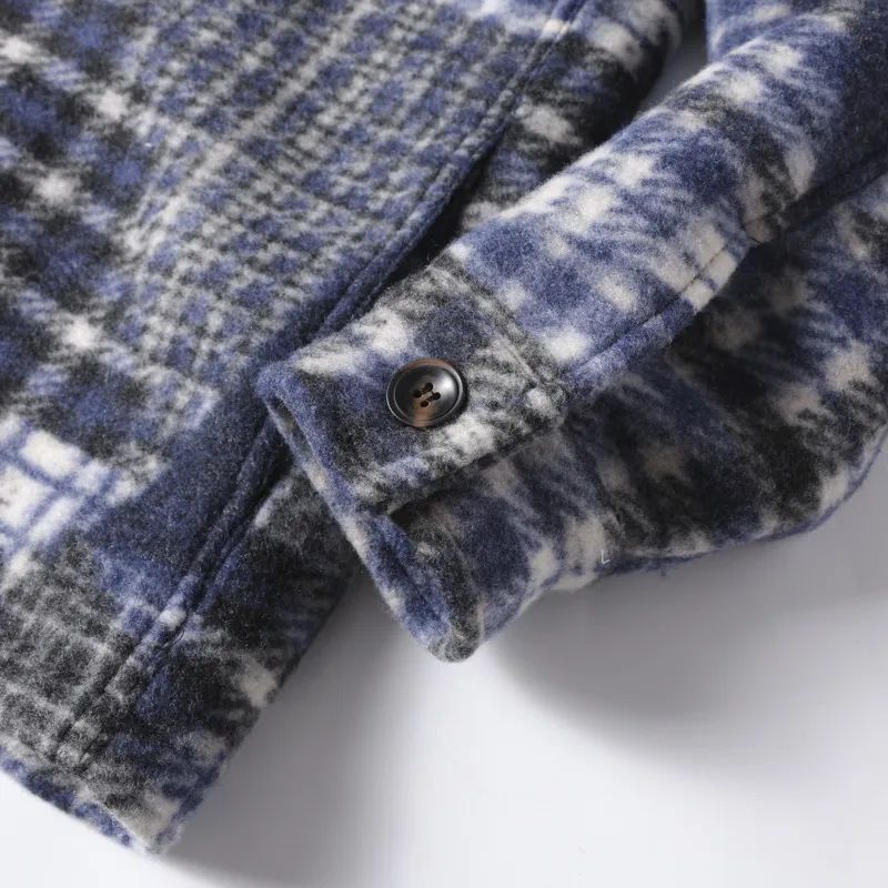 Men's New Fashion Casual Lapel Loose Pocket Decoration Retro Jacket Casual Shirt Plaid Shirt Coat