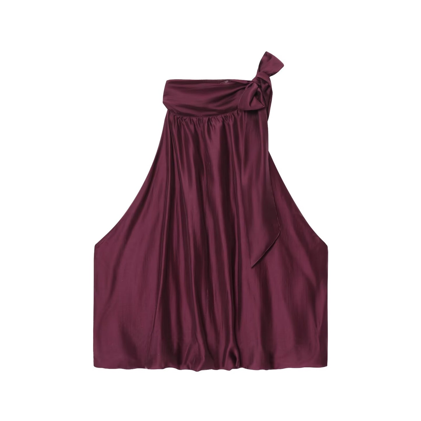 Women's new fashion bow decoration sleeveless fluffy top