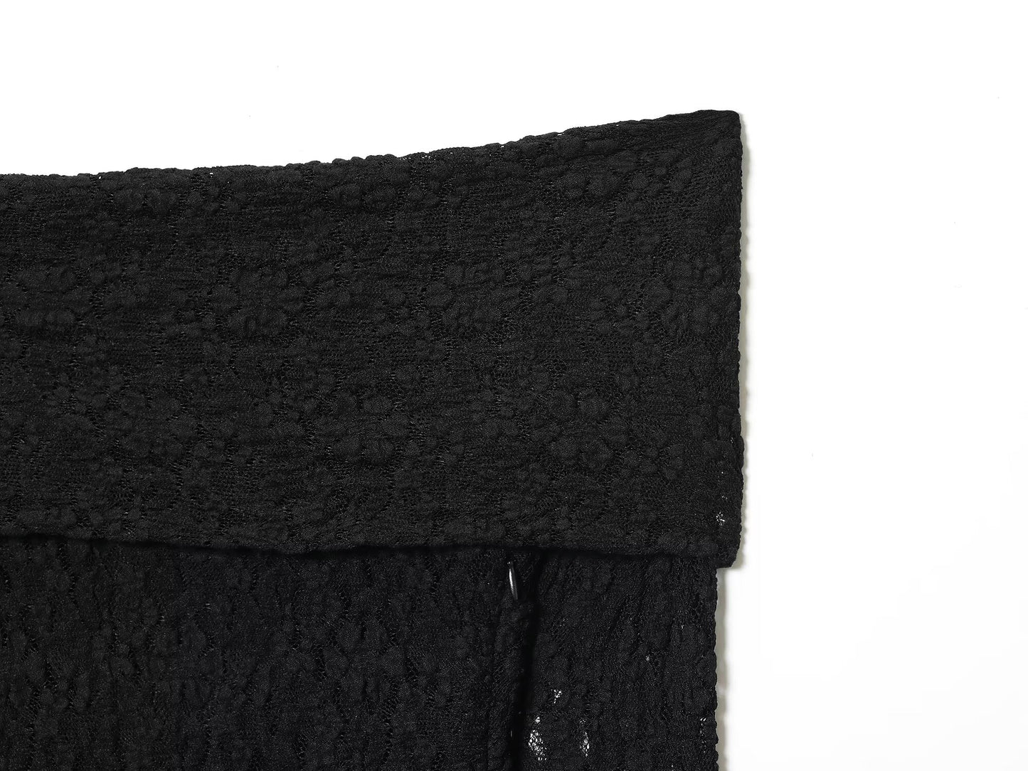 Women's new fashion black lace strapless MIDI dress