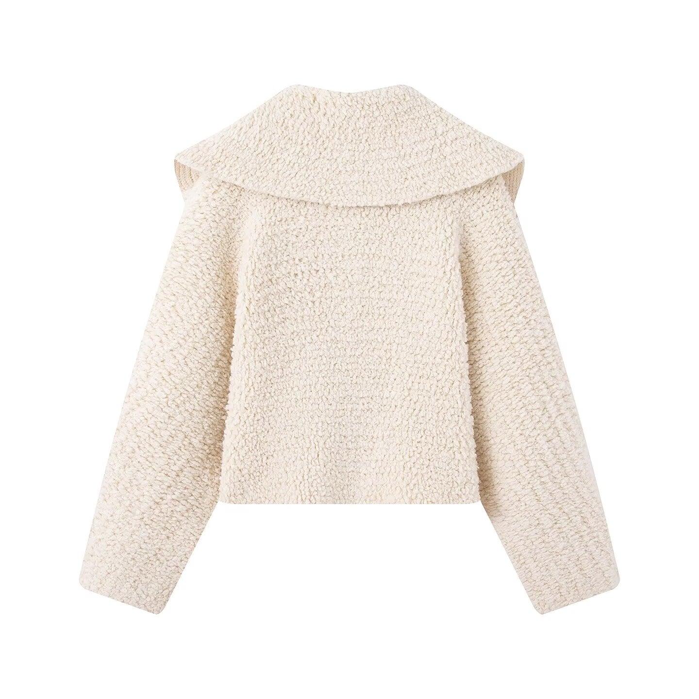Women's Large Lapel design thickened knitted Coat
