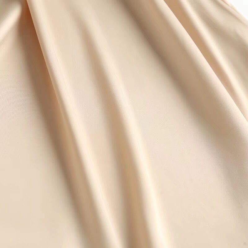 Women's new satin textured draped Midi skirt