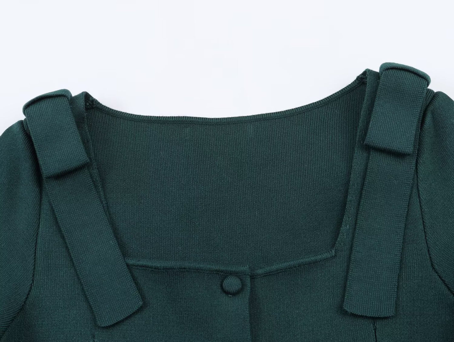 Women's bow decoration short sleeved knitted Coat