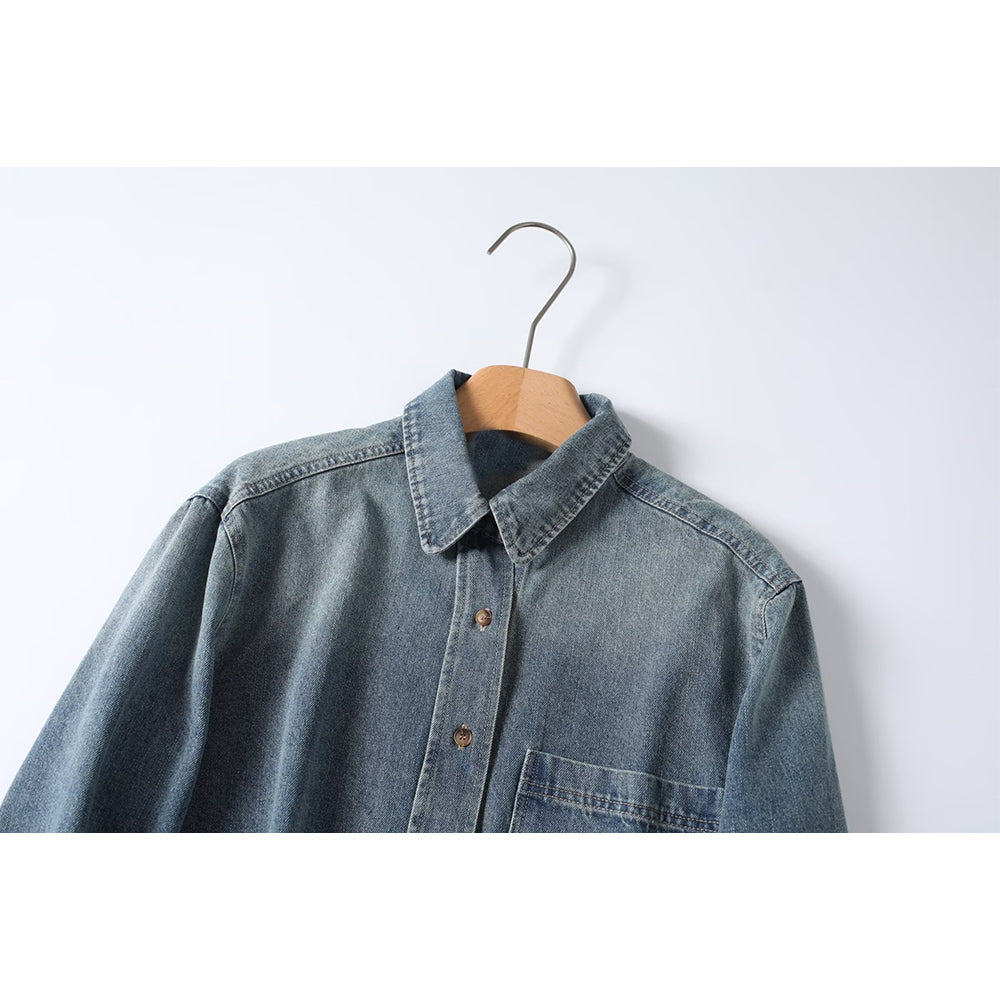 Women's new fashion casual long sleeved Button-up denim shirt