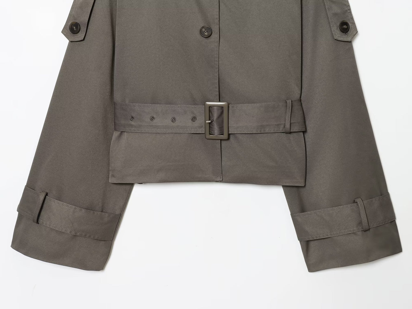 Women's new fashion with Belt short single breasted stand collar Coat