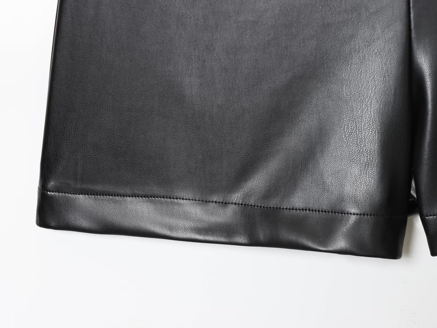 Women's casual faux leather high waisted shorts